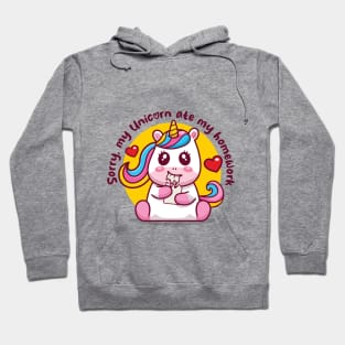 Sorry, my unicorn ate my homework (light colors) Hoodie